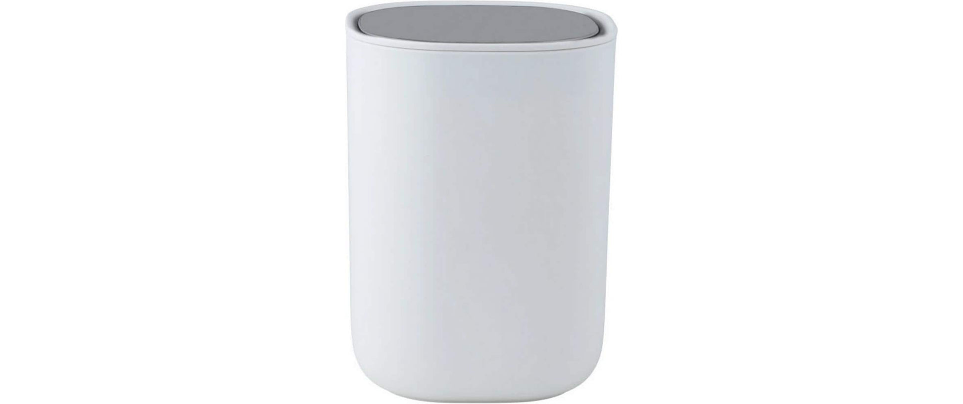 Wenko Schwingdeckel-Abfalleimer Frini – 1,5 l – Edelstahl/Kunststoff, rund – weiss