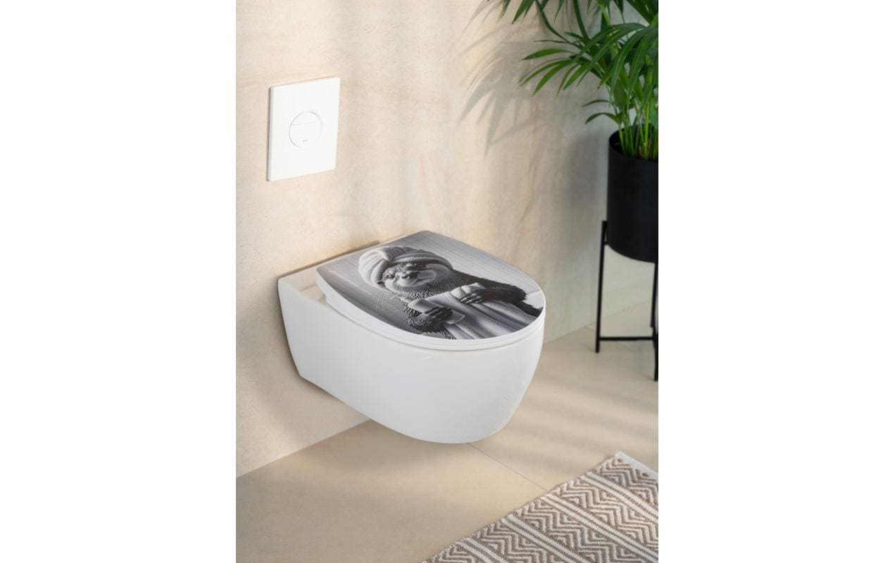 Wenko WC-Sitz – Thermoplast, Grau, 36 × 44 cm