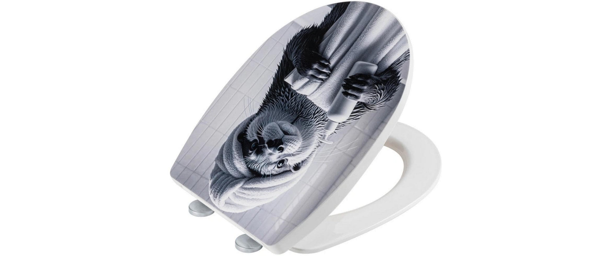 Wenko WC-Sitz – Thermoplast, Grau, 36 × 44 cm