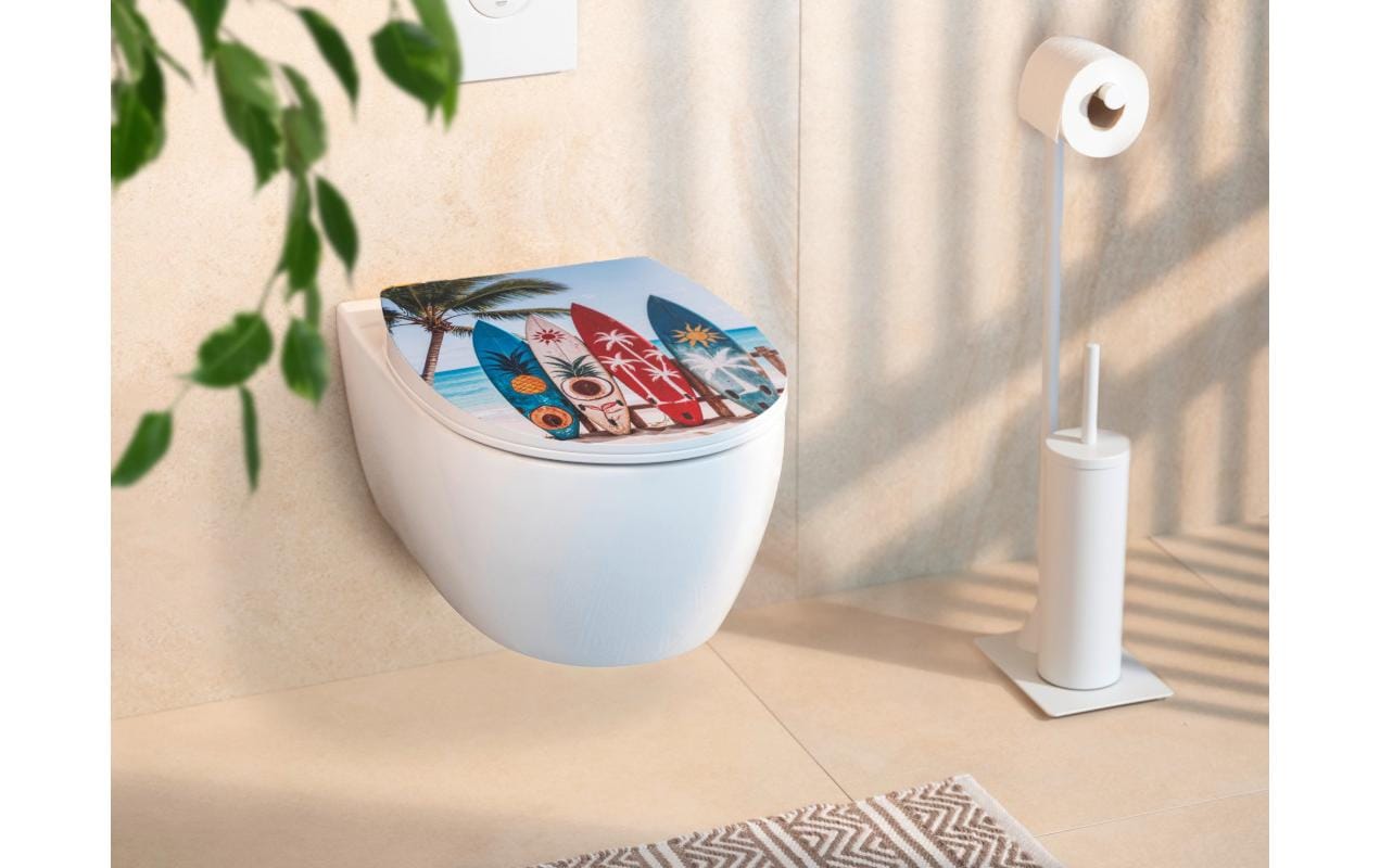 Wenko Louros – WC-Sitz – Thermoplast, Mehrfarbig, 36 × 44 cm