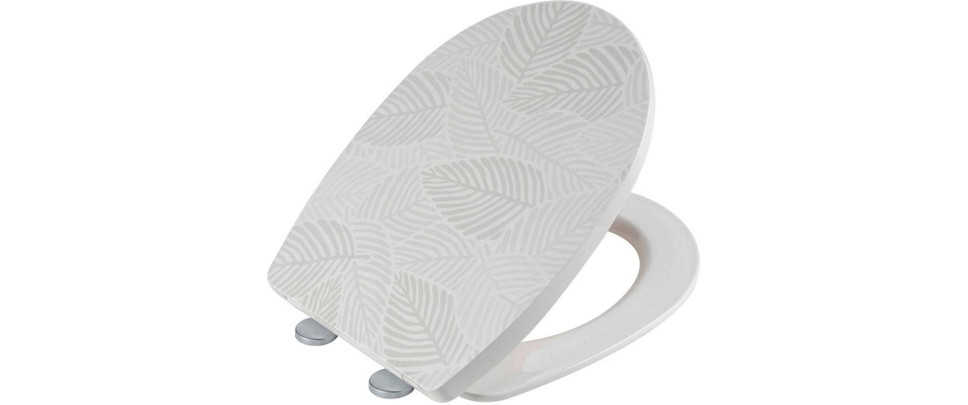 Wenko Roanne – WC-Sitz – Thermoplast, Hellgrau, Easy Close, 36 × 44 cm