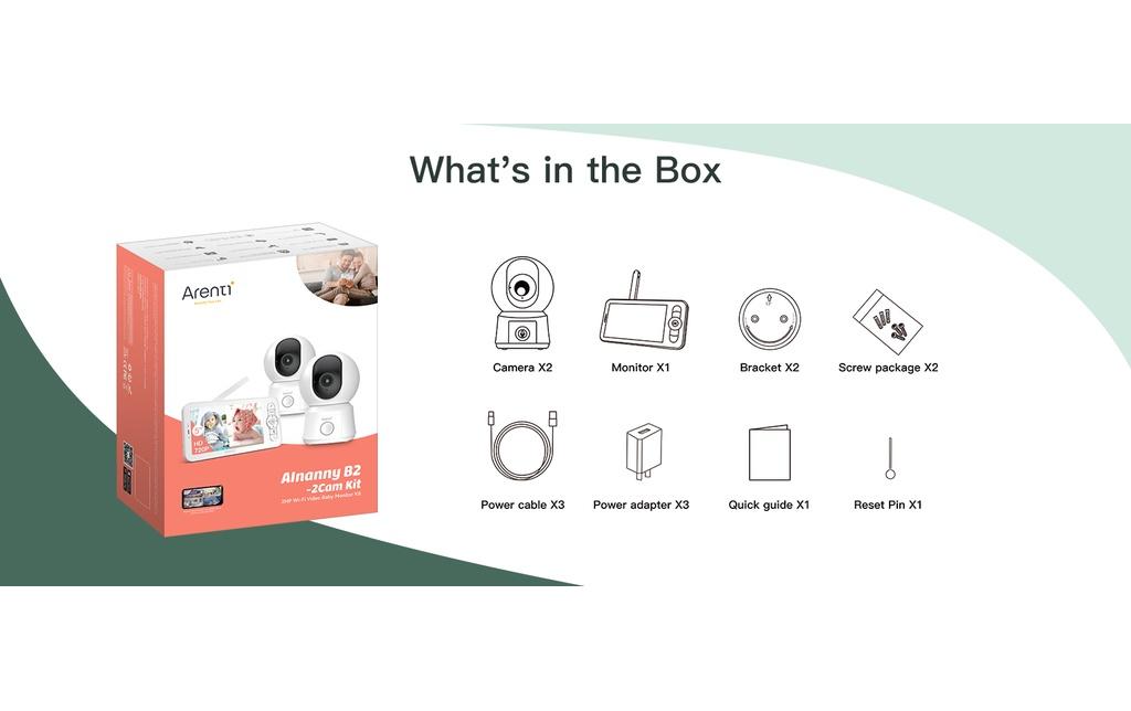 Arenti NANNY BC12S 2× Kamera-Kit – 3MP – WLAN