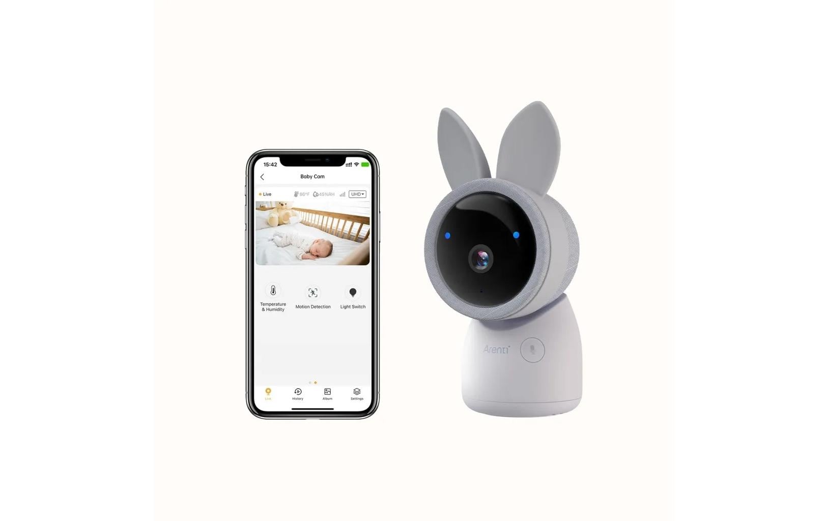 Arenti AInanny – Babyphone (Video), Indoor, WLAN, Netzbetrieb, Reichweite 50 m, Display