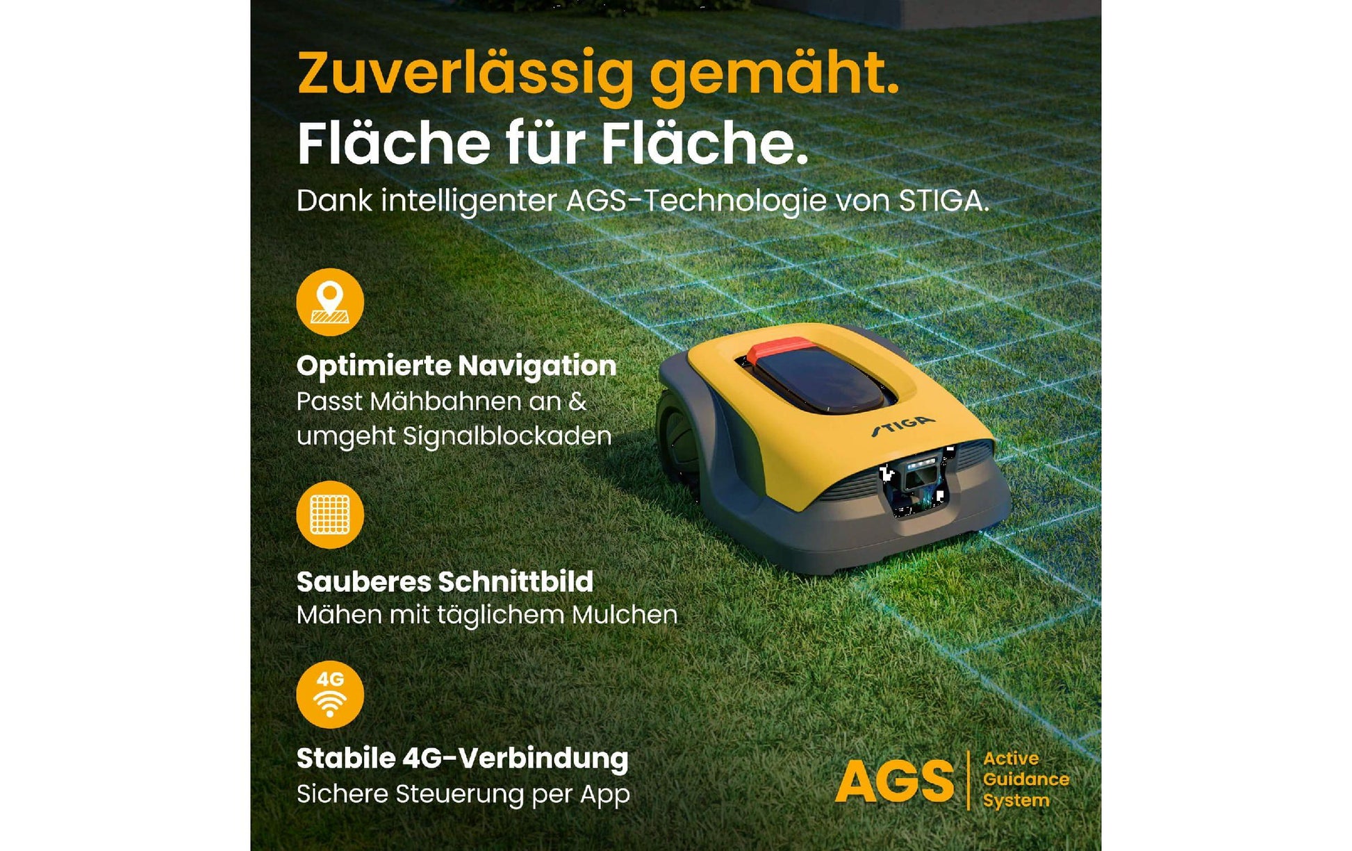 Stiga A10v Rasenmähroboter – 2,5 Ah – 18 cm Schnittbreite – 600 m² Mähfläche – GPS
