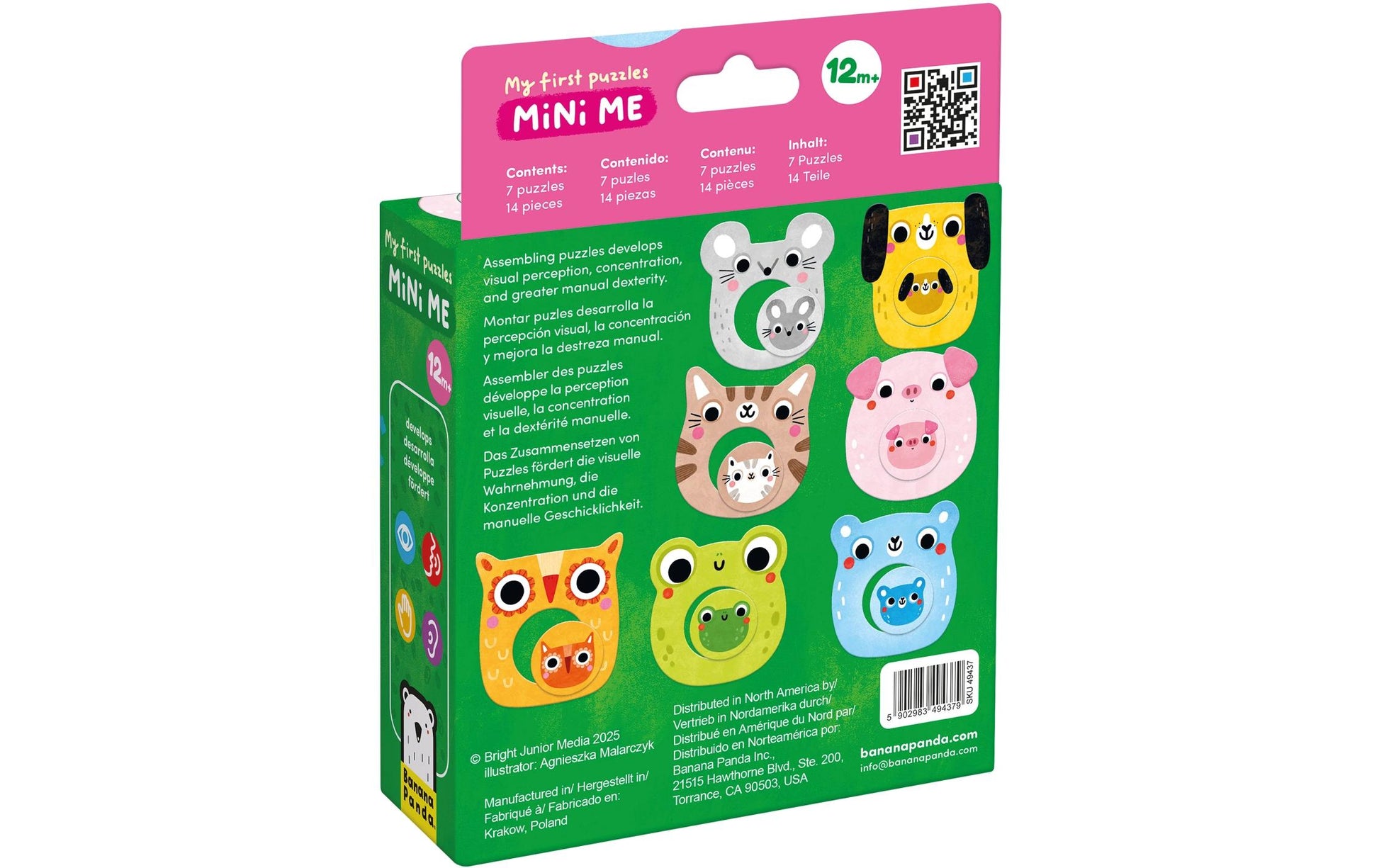 Banana panda Puzzle Tiere – 14 Teile – Ø 20 cm – ab 1 Jahr