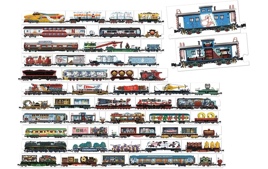Banana panda Puzzle Mix and Match Trains – Logikspiel, ab 5 Jahren, EN/mehrsprachig