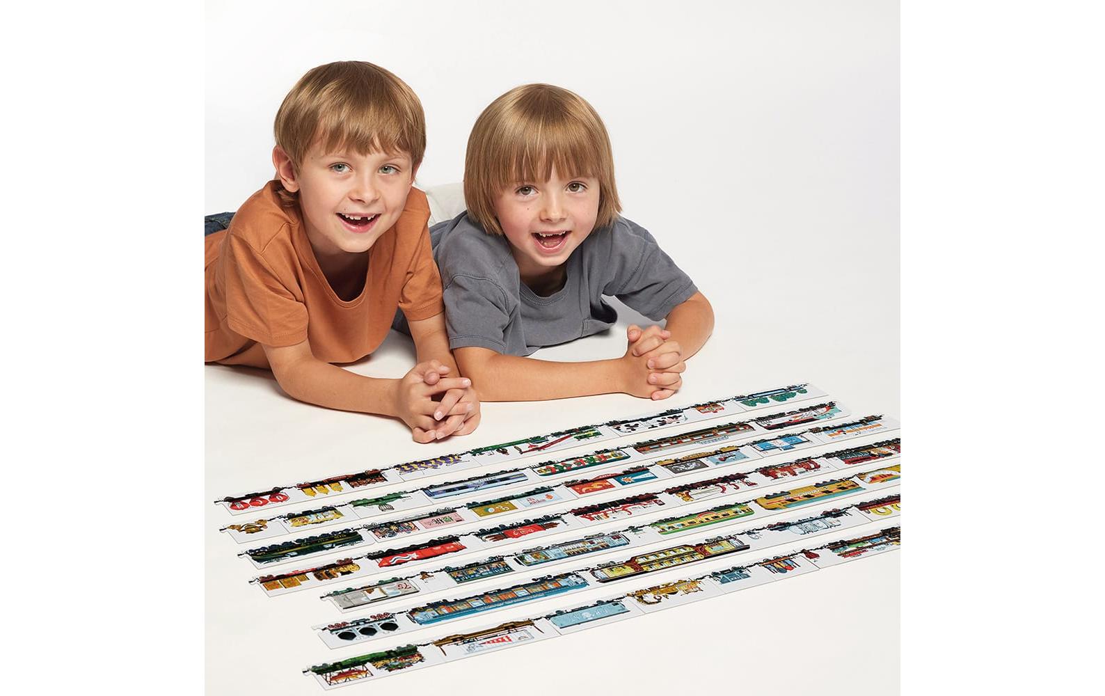 Banana panda Puzzle Mix and Match Trains – Logikspiel, ab 5 Jahren, EN/mehrsprachig