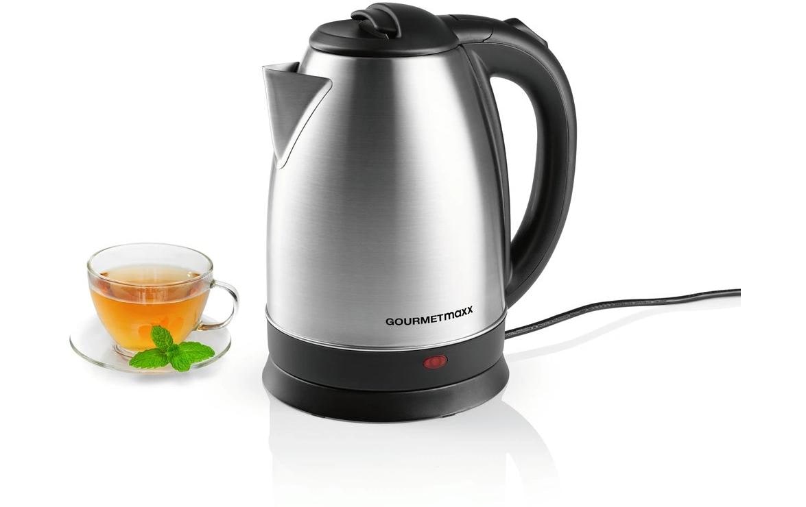Gourmetmaxx Wasserkocher – 1,8 l, Edelstahl, Kunststoff, 1500 W, 360°-Sockel