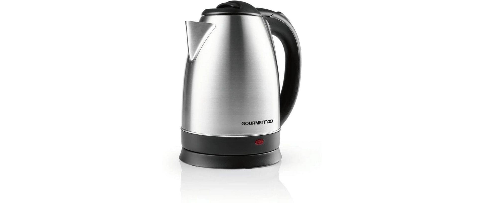 Gourmetmaxx Wasserkocher – 1,8 l, Edelstahl, Kunststoff, 1500 W, 360°-Sockel