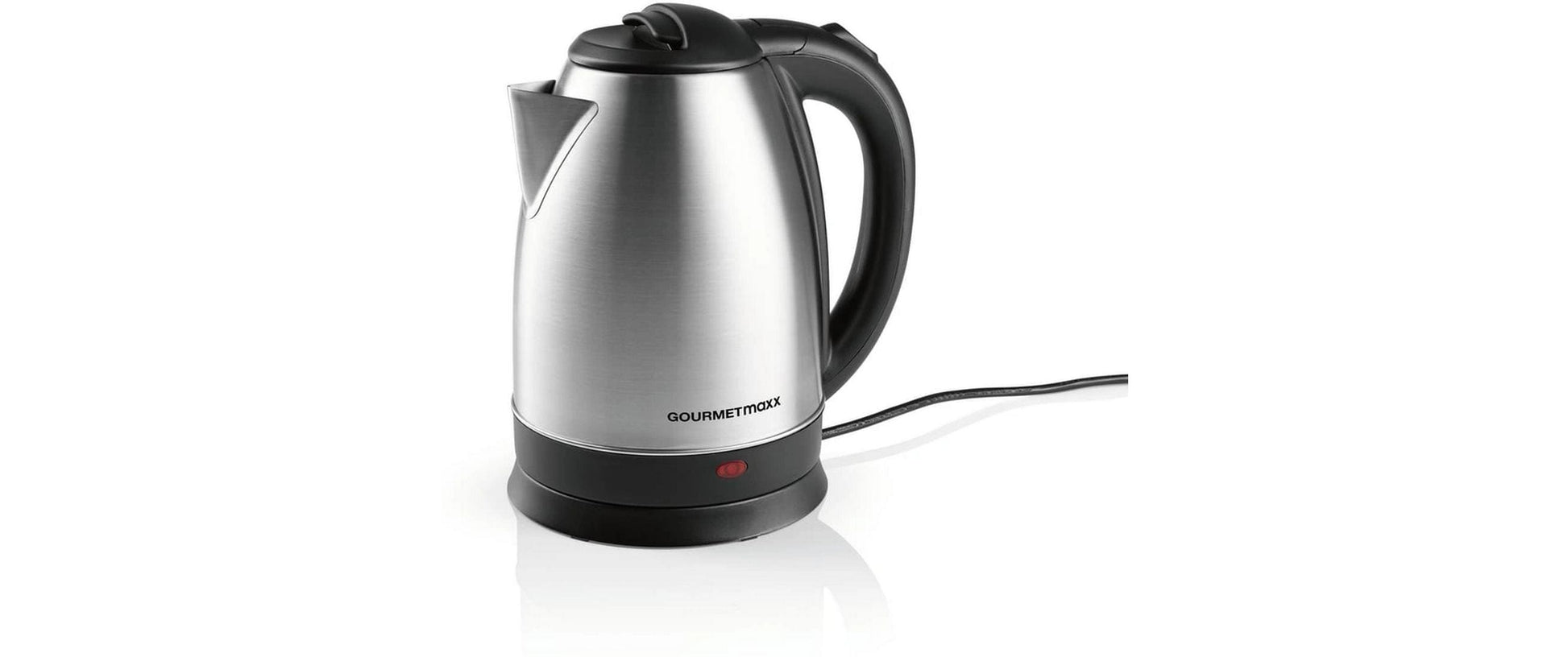 Gourmetmaxx Wasserkocher – 1,8 l, Edelstahl, Kunststoff, 1500 W, 360°-Sockel