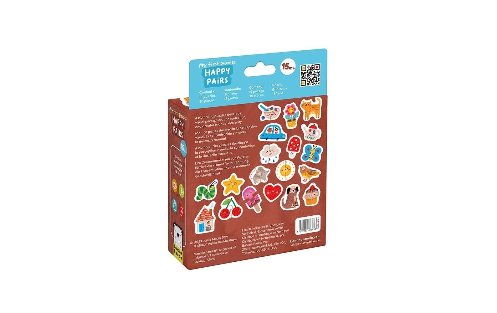 Banana panda Puzzle My First Happy Pairs – Tiere – 19 Teile – 50,8 cm – ab 1,25 Jahren – Karton