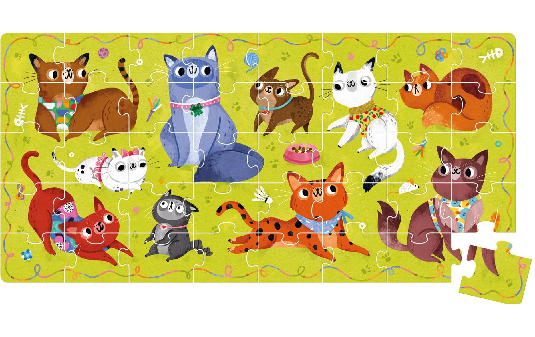 Banana panda Puzzle I Love Cats – Logikspiel, ab 3 Jahren, EN