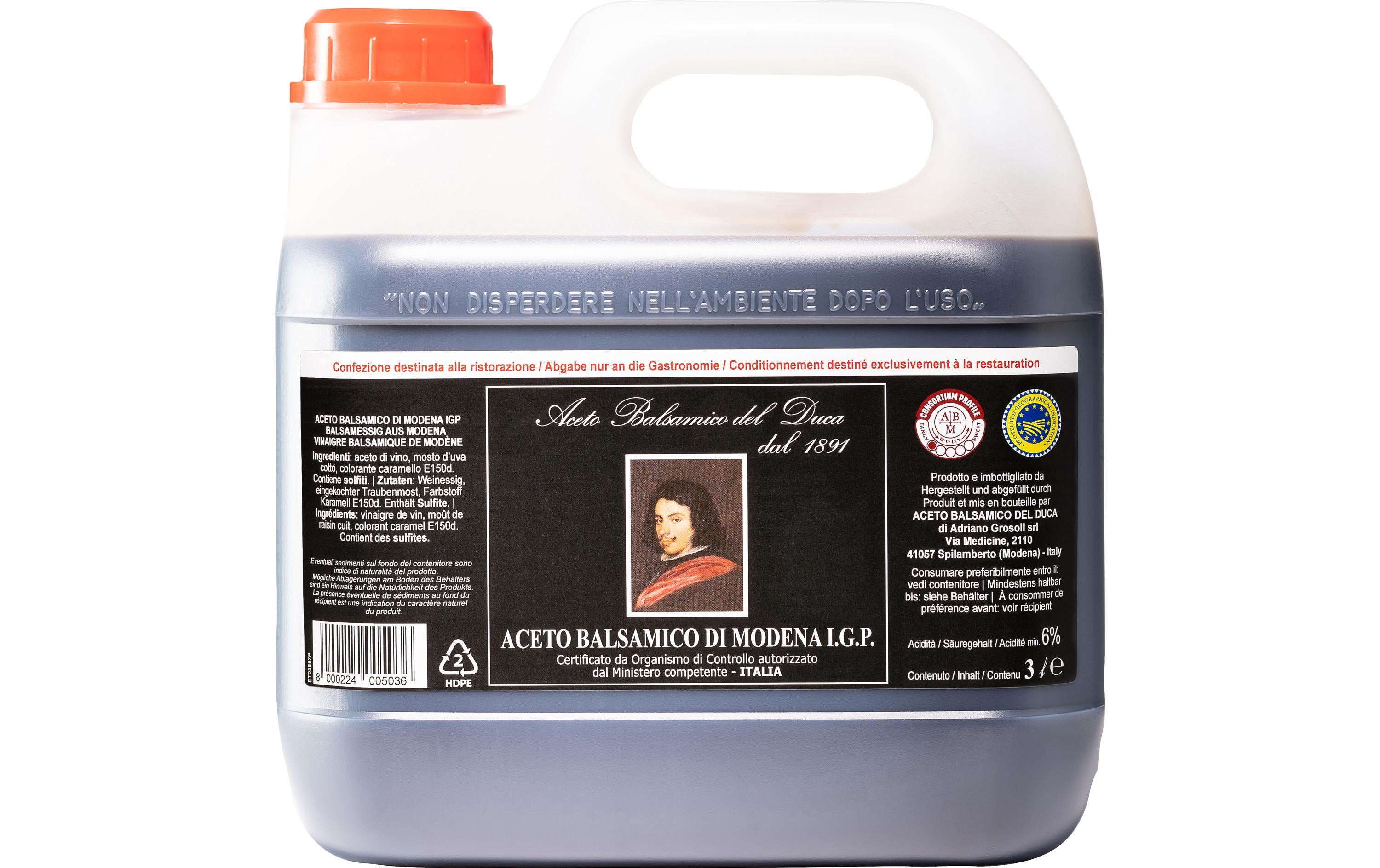 Del duca Balsamico di Modena weisse Kappe – 2×3 l