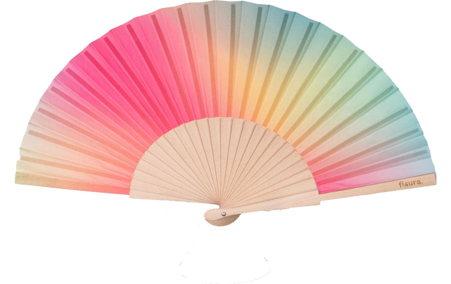 Fisura Fächer – Grün, Pink – Holz (Birke), Polyester (PES)