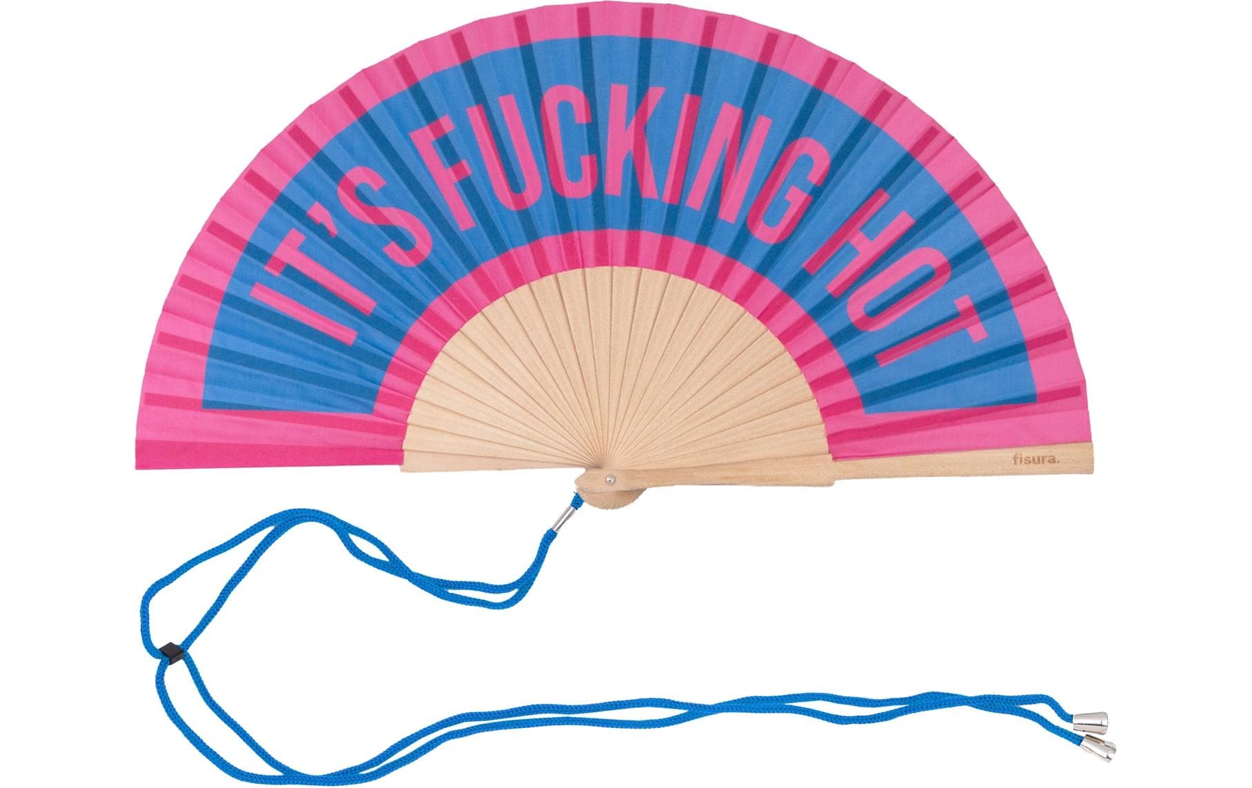 Fisura Fächer – 60 g – blau, rosa – Holz, Polyester (PES)