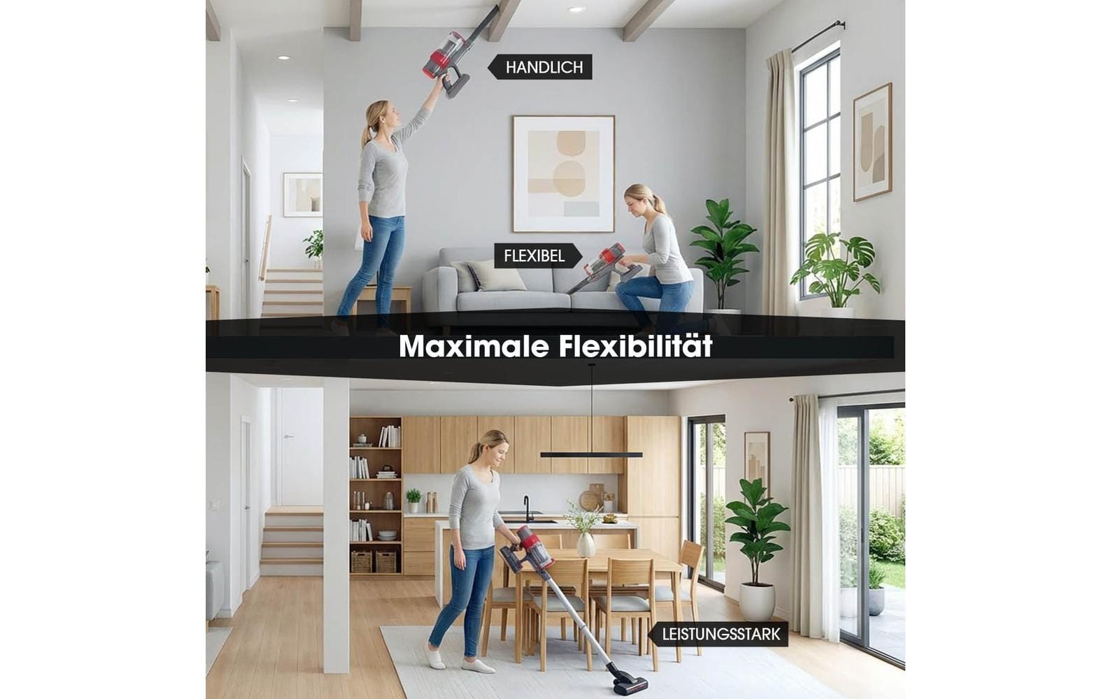 Cleanmaxx Akkustaubsauger 2-in-1 – 35 min, Behälter 1,00 l