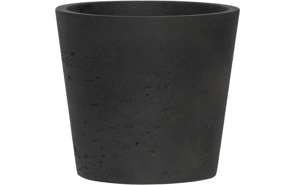 Pottery pots Pflanzentopf – Ø 10,5 × 9 cm – Glasfaser & Sand & Zement, Schwarz