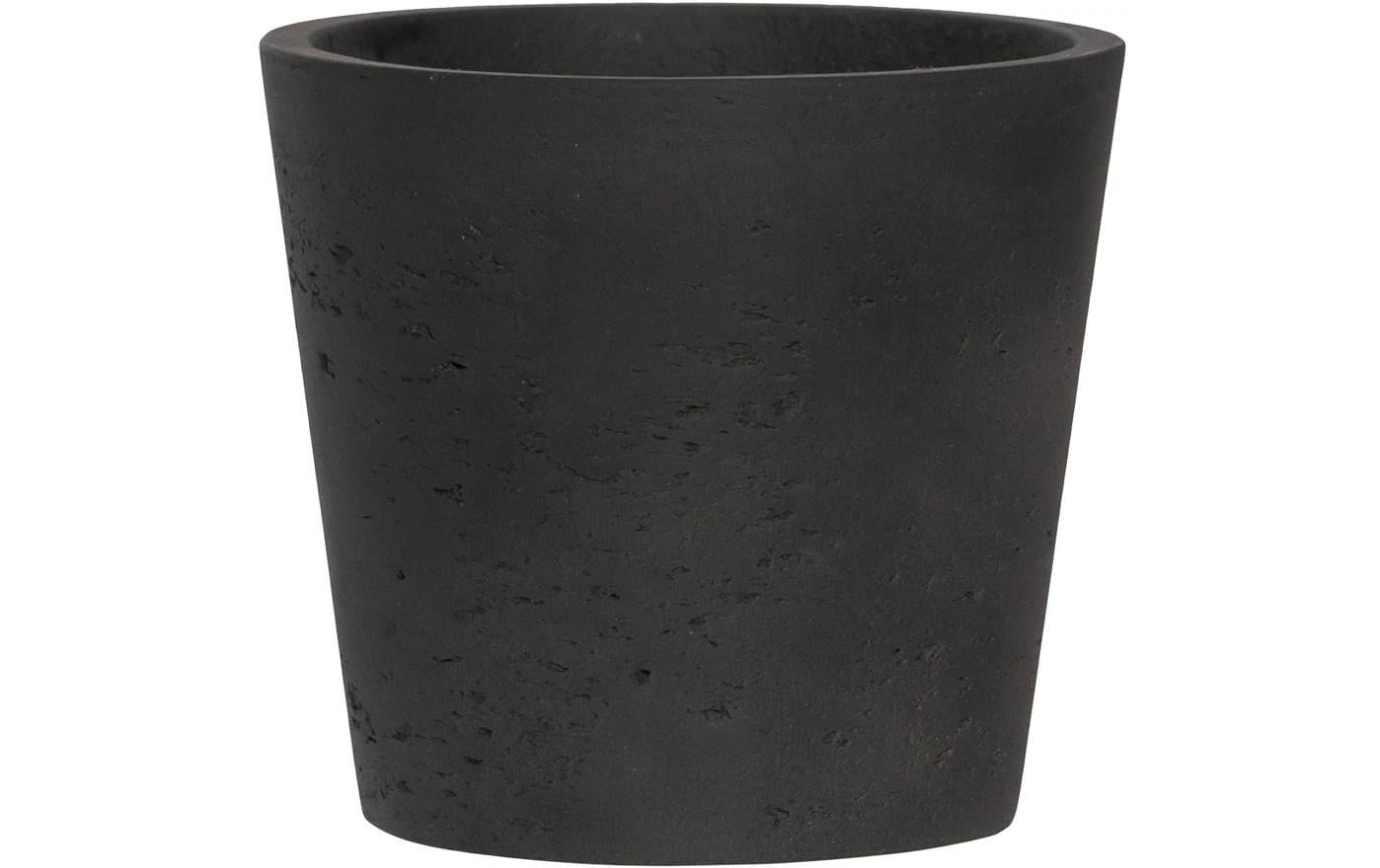 Pottery pots Pflanzentopf – Ø 10,5 × 9 cm – Glasfaser & Sand & Zement, Schwarz