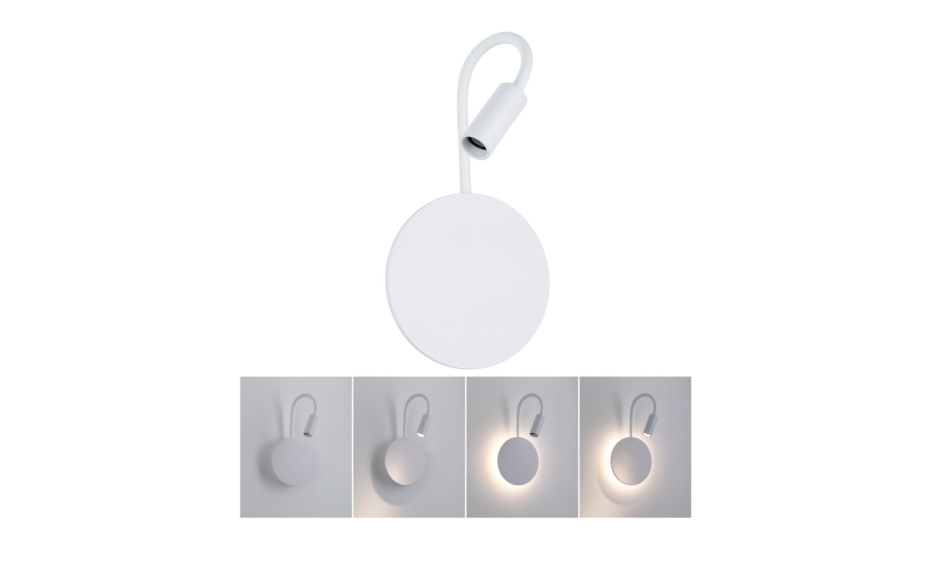 Paulmann Akku-Wandleuchte Miora – 160 lm, 2700 K, Akku, Touch-Dimmer – Weiss
