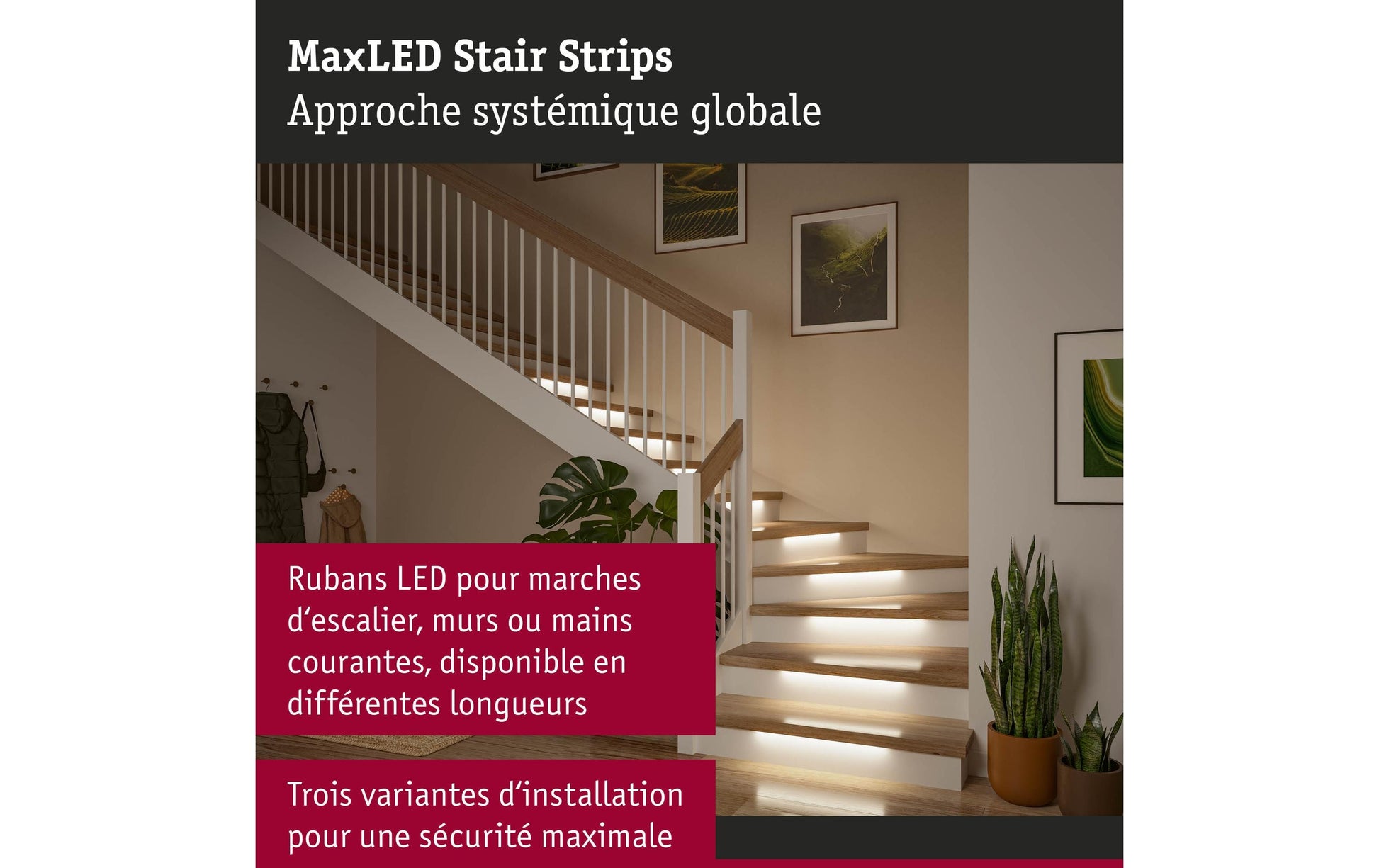 Paulmann LED-Strip MaxLED Stair – Starterset, 7 m, 25 W, Warmweiss, dimmbar, BT, weiss, Funk