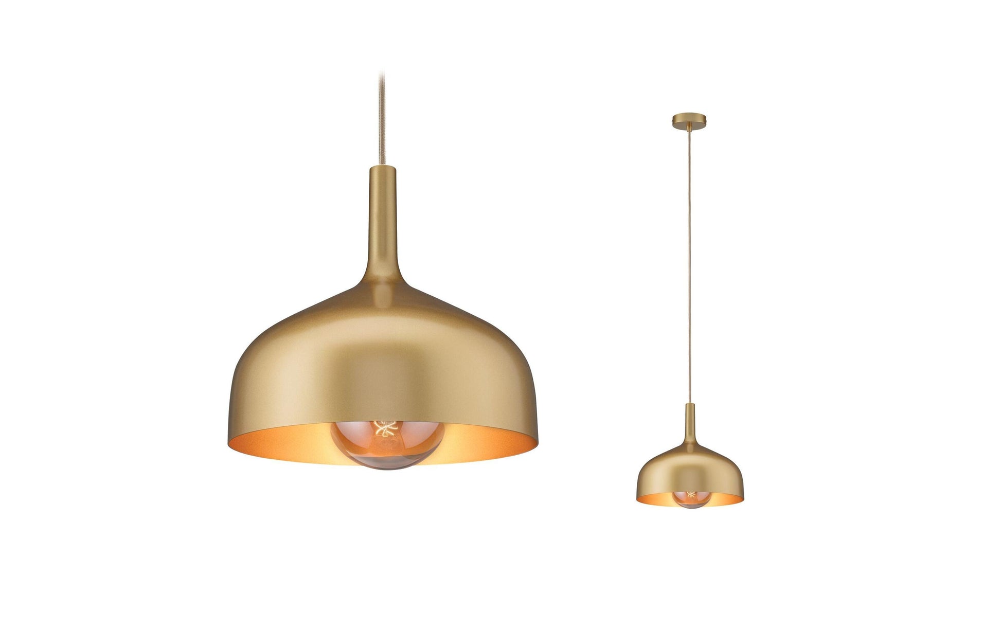 Paulmann Pendelleuchte Embla II – Ø 30 cm, Pendellänge 110 cm, 20 W, dimmbar, Gold, E27, exkl. Leuchtmittel