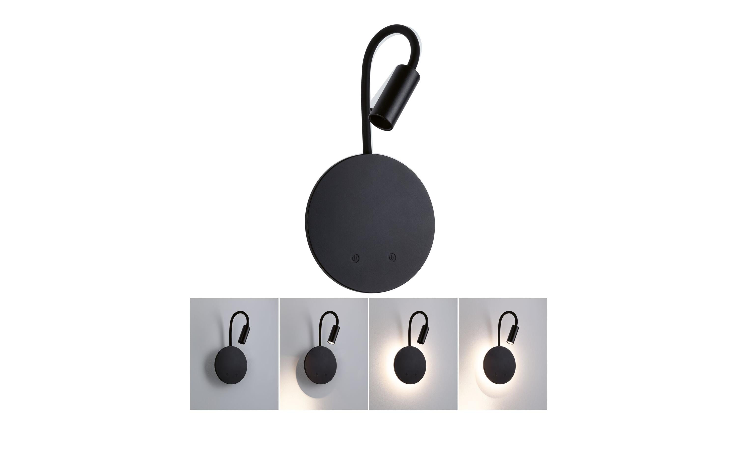 Paulmann LED Akkuwandleuchte Miora – Ø 14 × 20 cm, 160 lm, 1,3 W, 2700 K, dimmbar, schwarz, Magnet