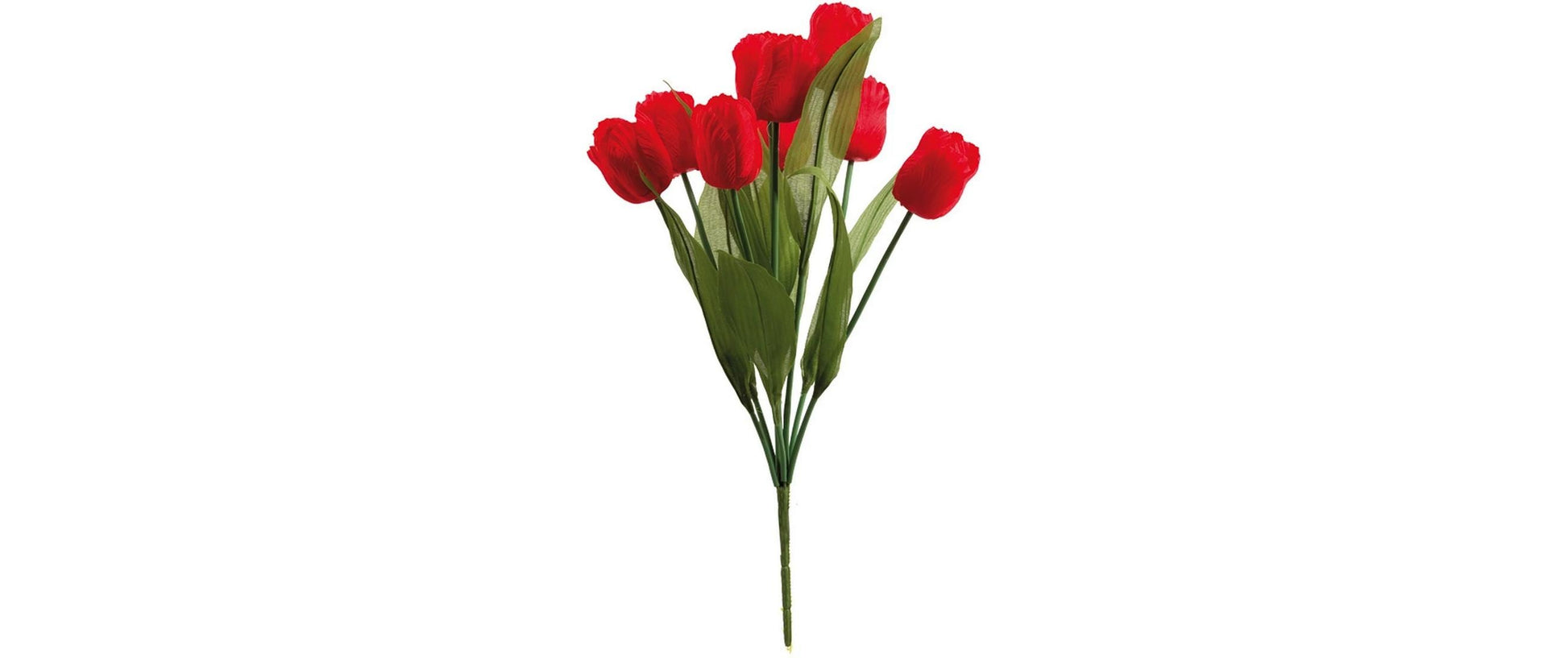Dekomat ag Tulpenstrauss – 9-fach, 48 cm – Kunstseide, Rot