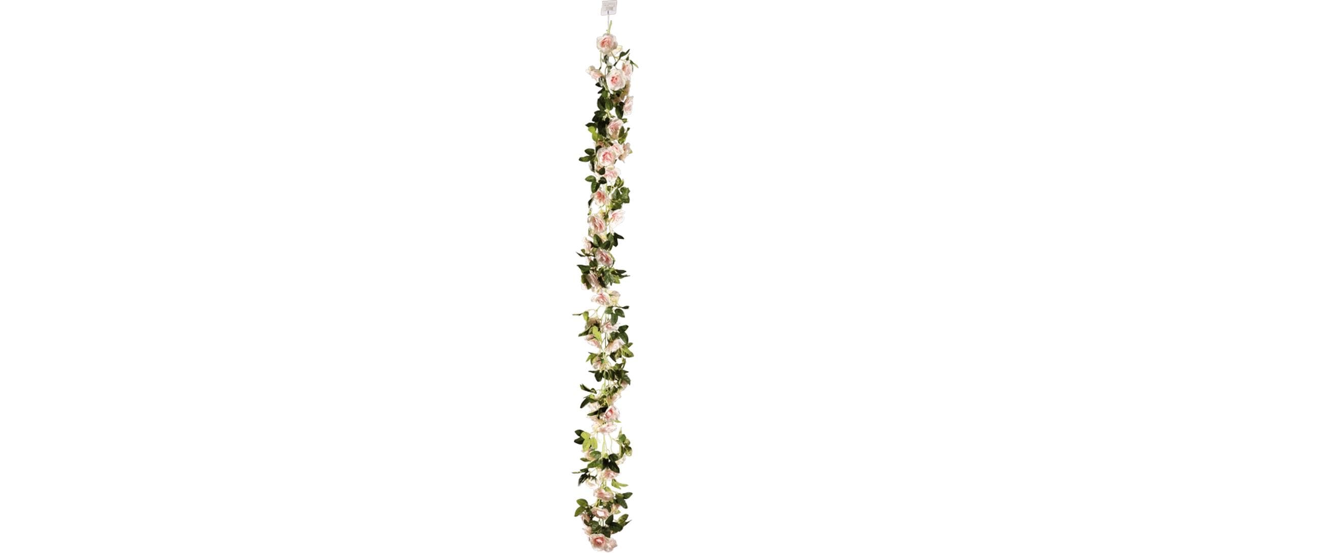 Dekomat ag Girlande – 1,7 m – 60 Rosen – Kunstseide & Kunststoff, mehrfarbig