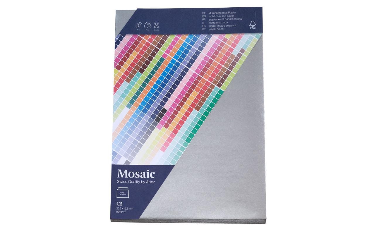 Artoz Couvert C5 – ohne Fenster, haftklebend, Papier, silber, 90 g/m², für Inkjet/Laser/Kopierer