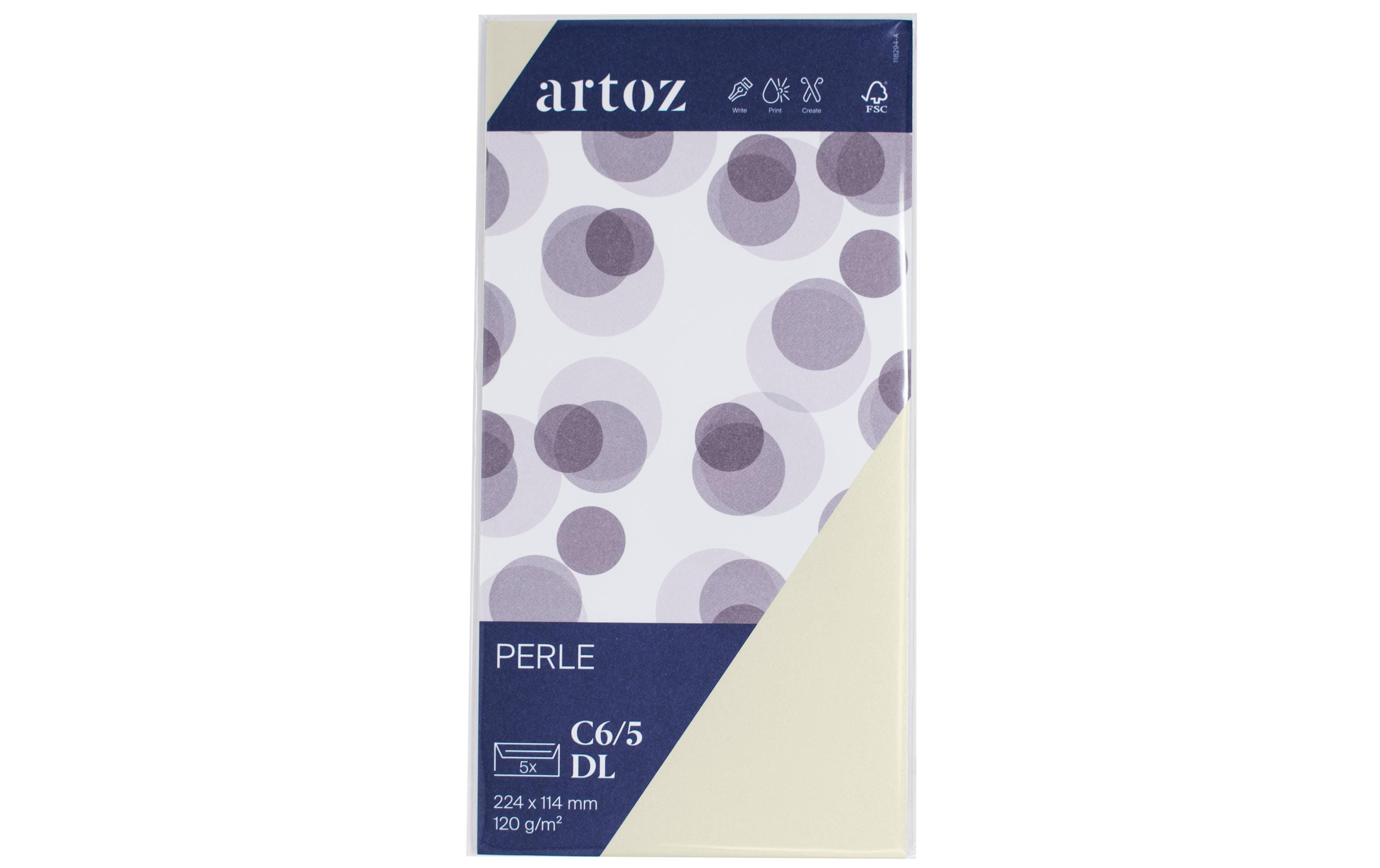 Artoz Couvert C6/5 – ohne Fenster, selbstklebend, Papier, weiss, 120 g/m², FSC, 5 Stk.