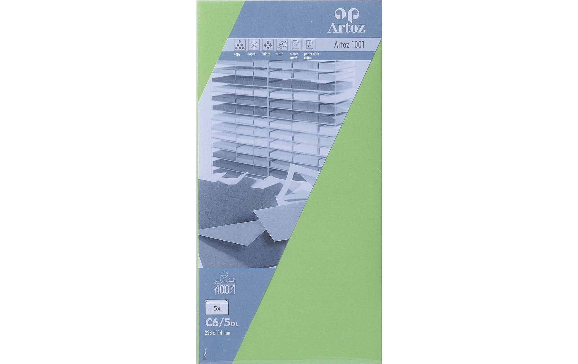 Artoz Couvert C5/6, Birkengrün, 100 g/m² – Artoz – 5 Stk.