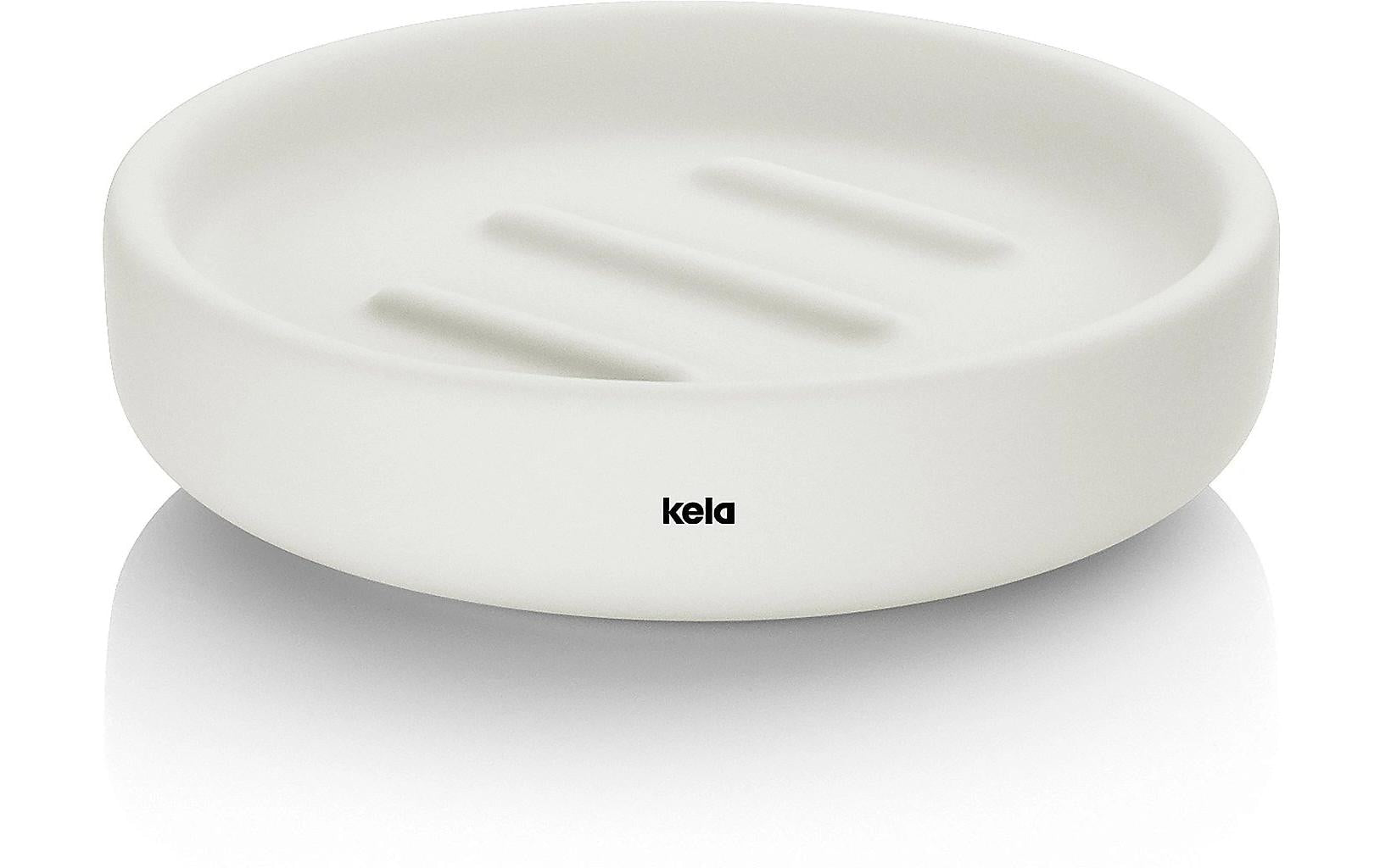 Kela Seifenschale Sana – 11,5×11,5×3 cm, Keramik, Weiss