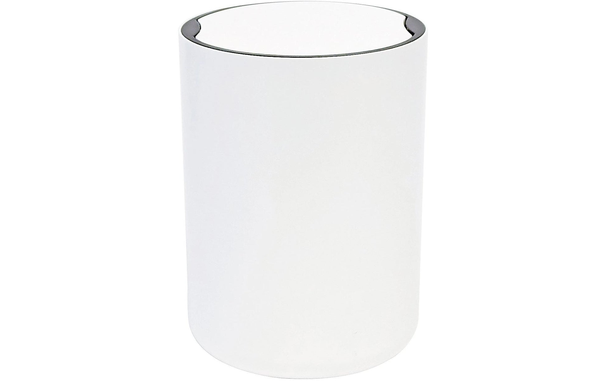 Kela Schwingdeckel-Abfalleimer Milos – 1,7 l – Kunststoff, rund – weiss