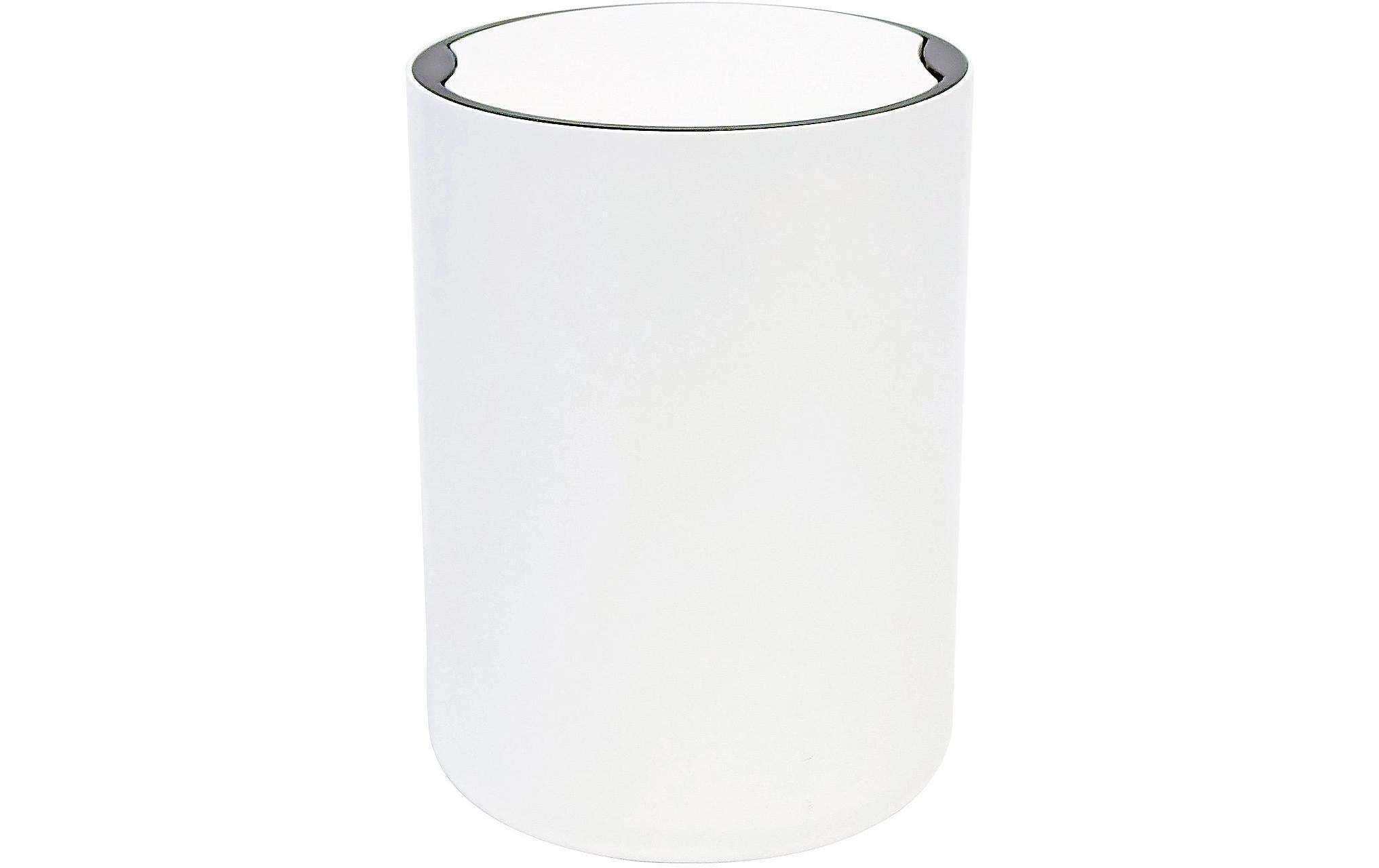 Kela Schwingdeckel-Abfalleimer Milos – 1,7 l – Kunststoff, rund – weiss