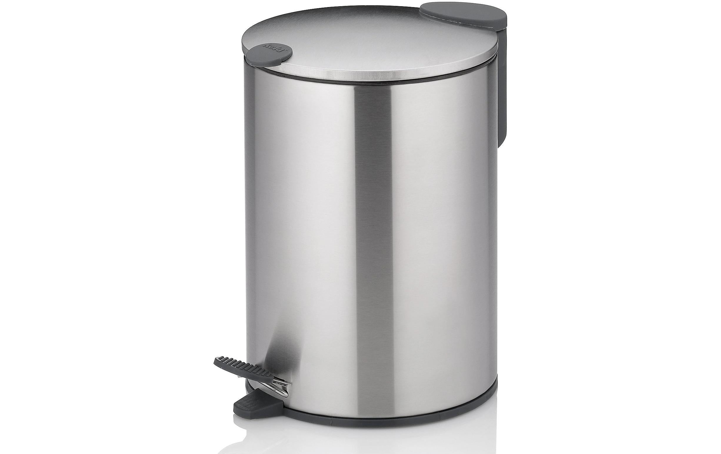 Kela Kosmetikeimer Mats – 3 l – Metall, rund – silber matt