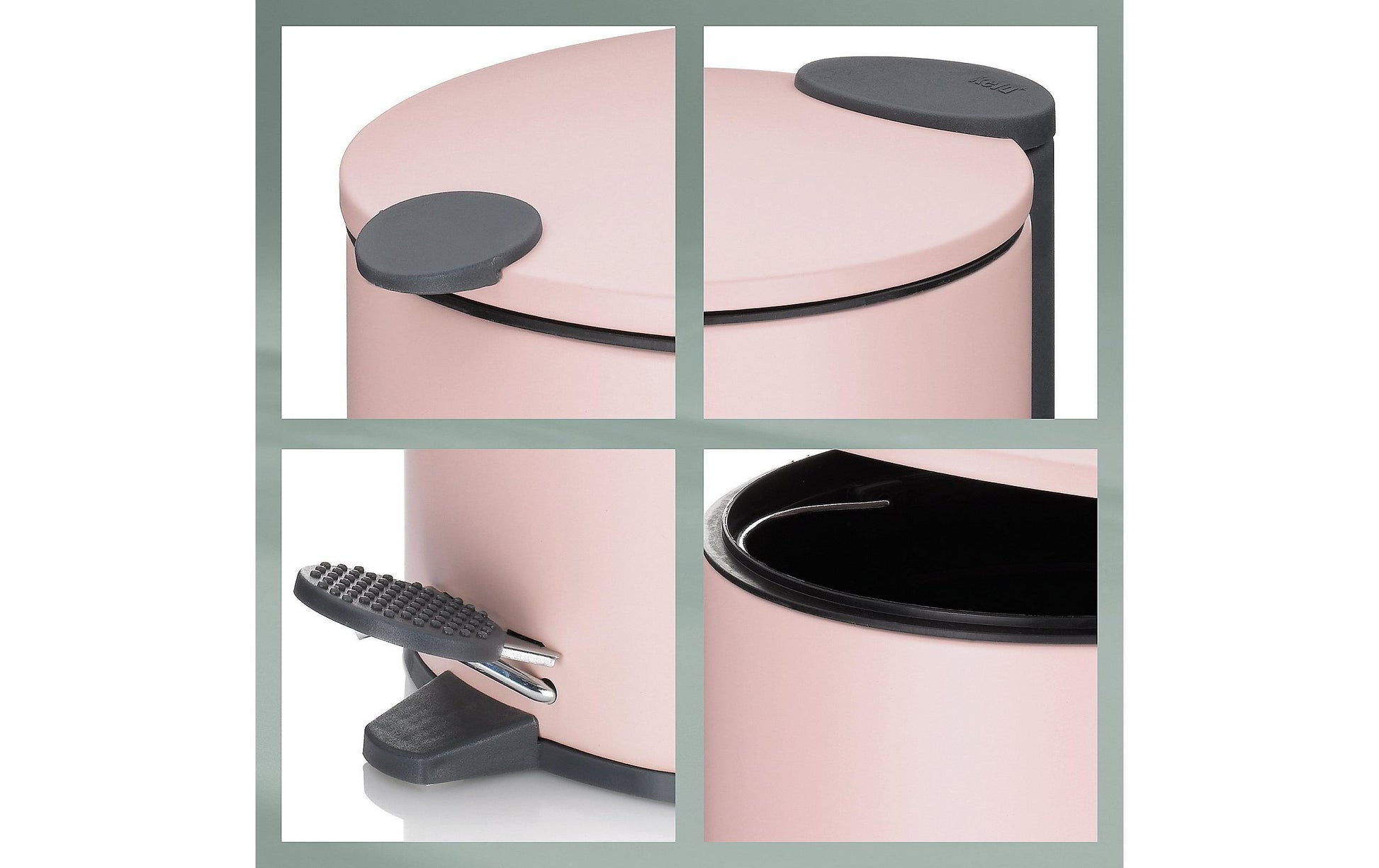 Kela Kosmetikeimer Mats – 3 l – Metall, rund – Rosa