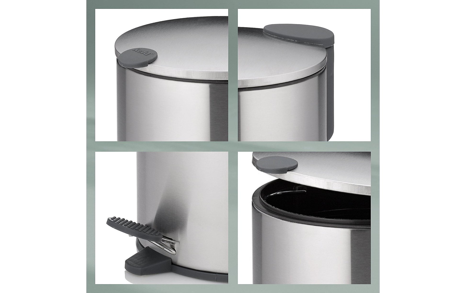Kela Kosmetikeimer Mats – 3 l – Metall, rund – silber matt