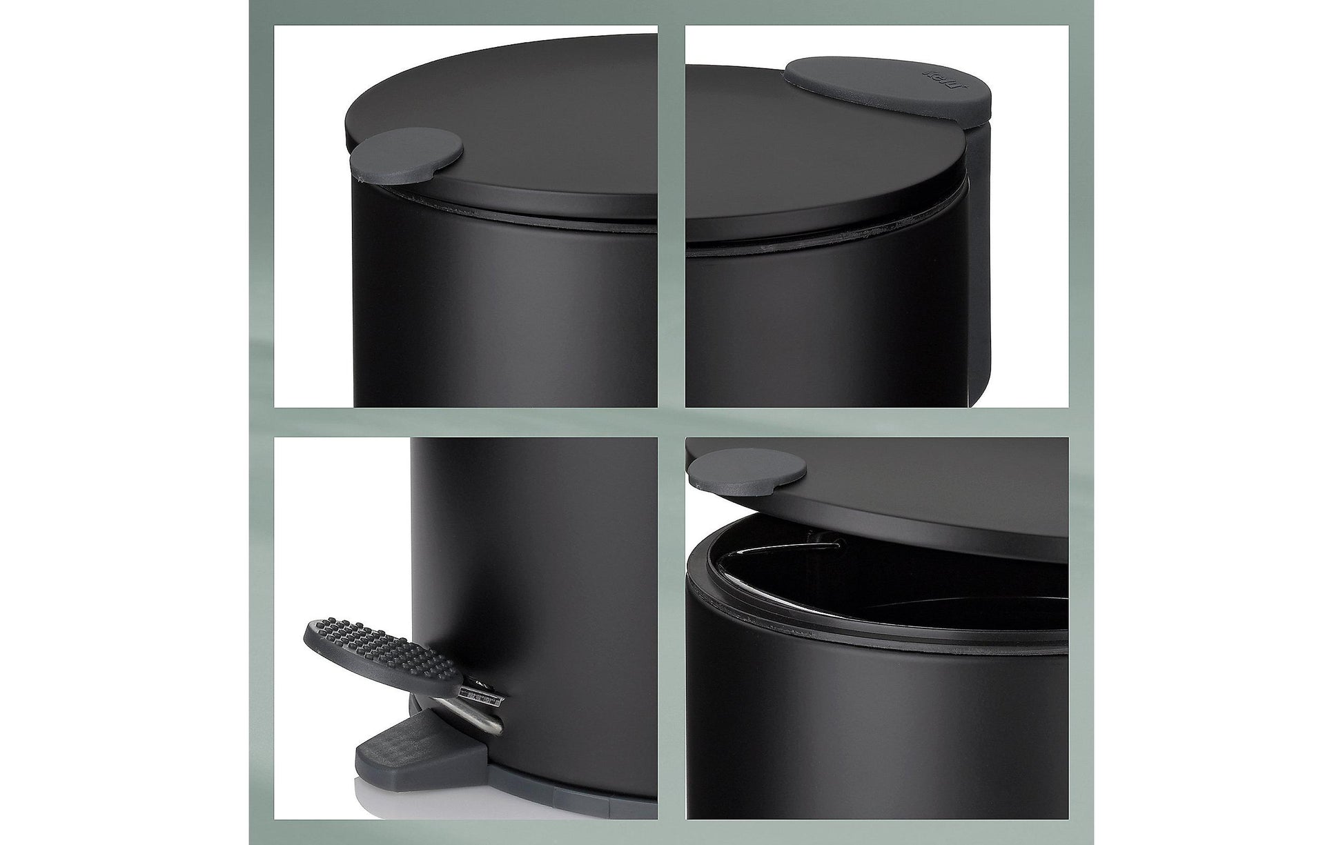 Kela Kosmetikeimer Mats – 3 l – Metall, rund – schwarz