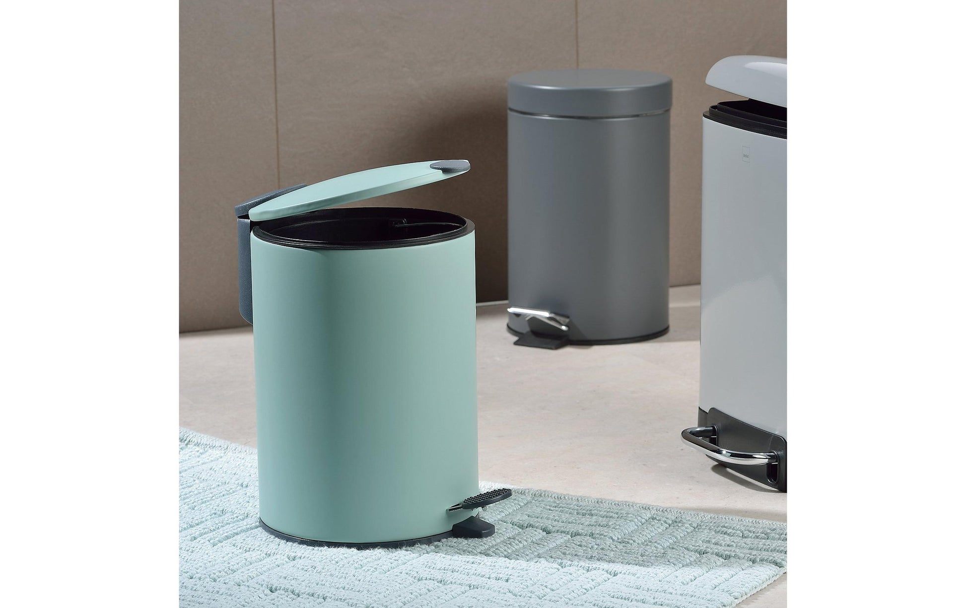 Kela Kosmetikeimer Mats – 3 l – Metall, rund – hellgrün