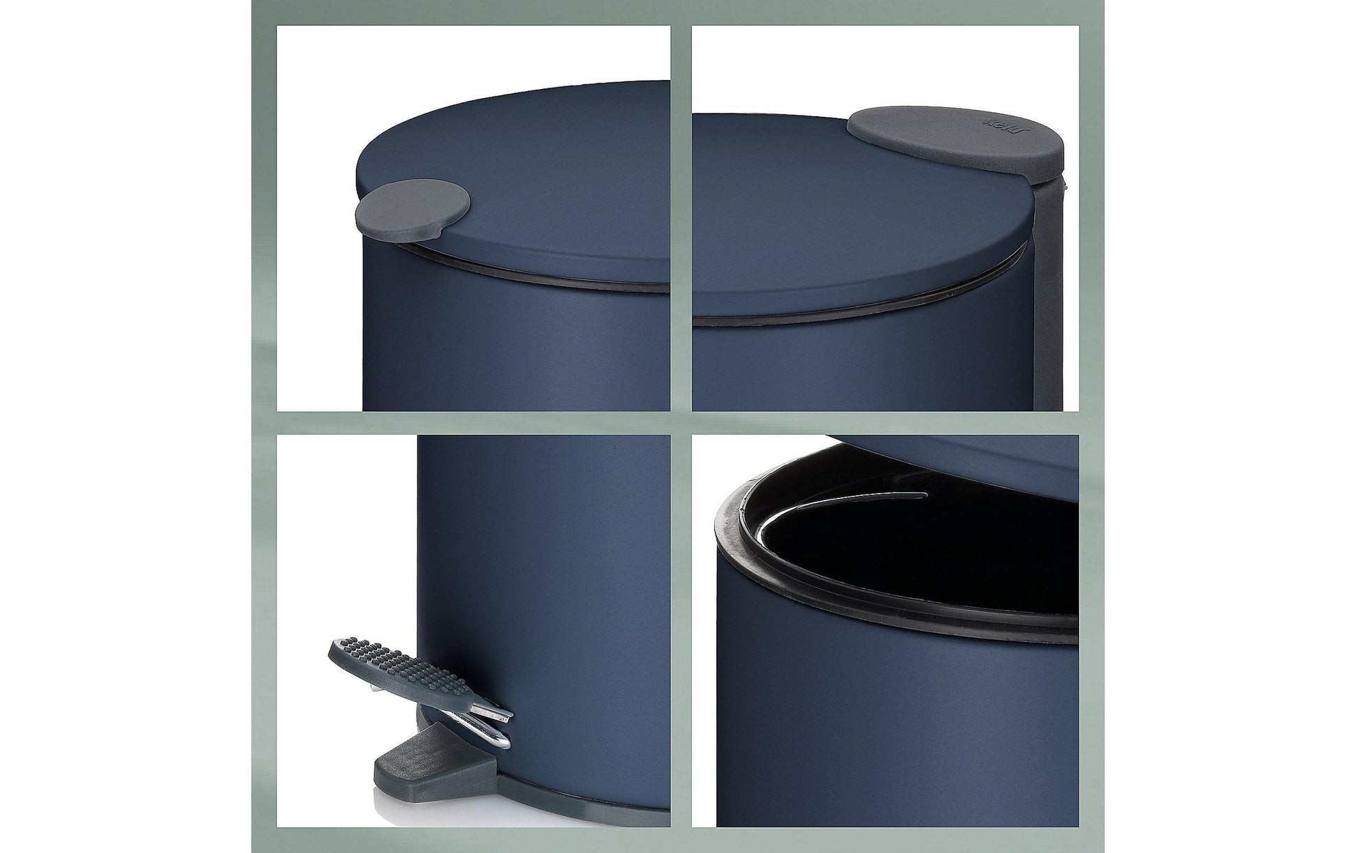 Kela Kosmetikeimer Mats – 3 l – Metall, rund – Dunkelblau