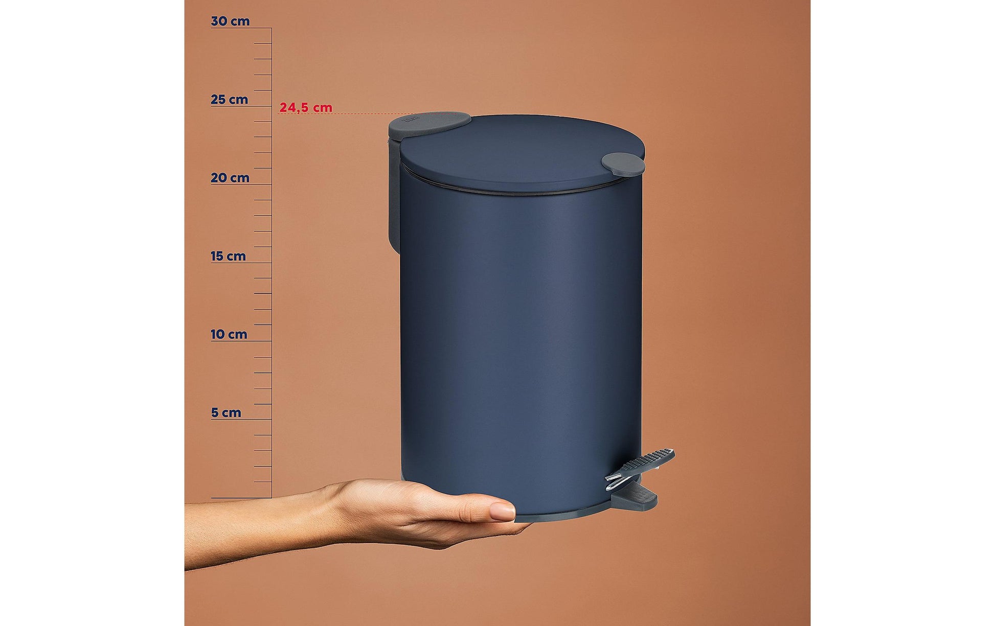 Kela Kosmetikeimer Mats – 3 l – Metall, rund – Dunkelblau