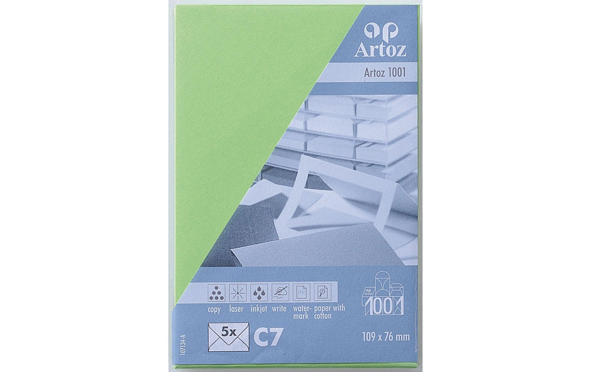 Artoz Couvert C7 – ohne Fenster, Papier, grün, 100 g/m², FSC-zertifiziert, 5 Stk.
