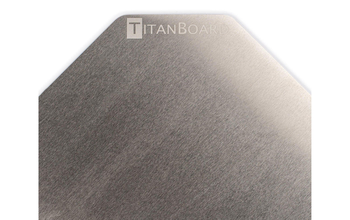 TitanBoard – Schneidebrett 23 × 33 cm, Metall, 3-teilig, Silber