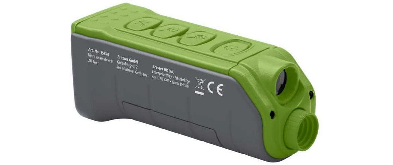 Bresser Optics Youngster Nachtsichtgerät – 3,7 × 3,8 × 10 cm – 2 × AA, ab 6 Jahren – Kunststoff, grau/grün