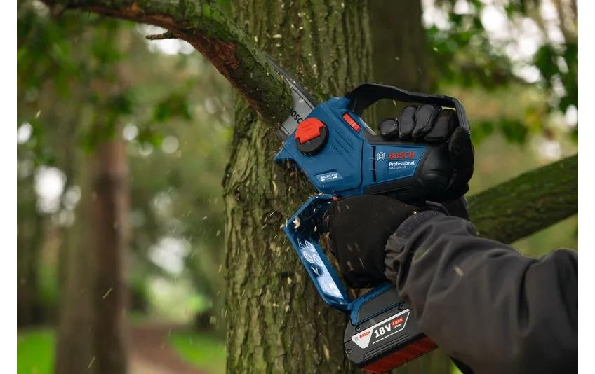 Bosch Professionelle GKE 18V-15 Akku-Kettensäge – 18 V – Schwertlänge 150 mm – Solo – AMPShare