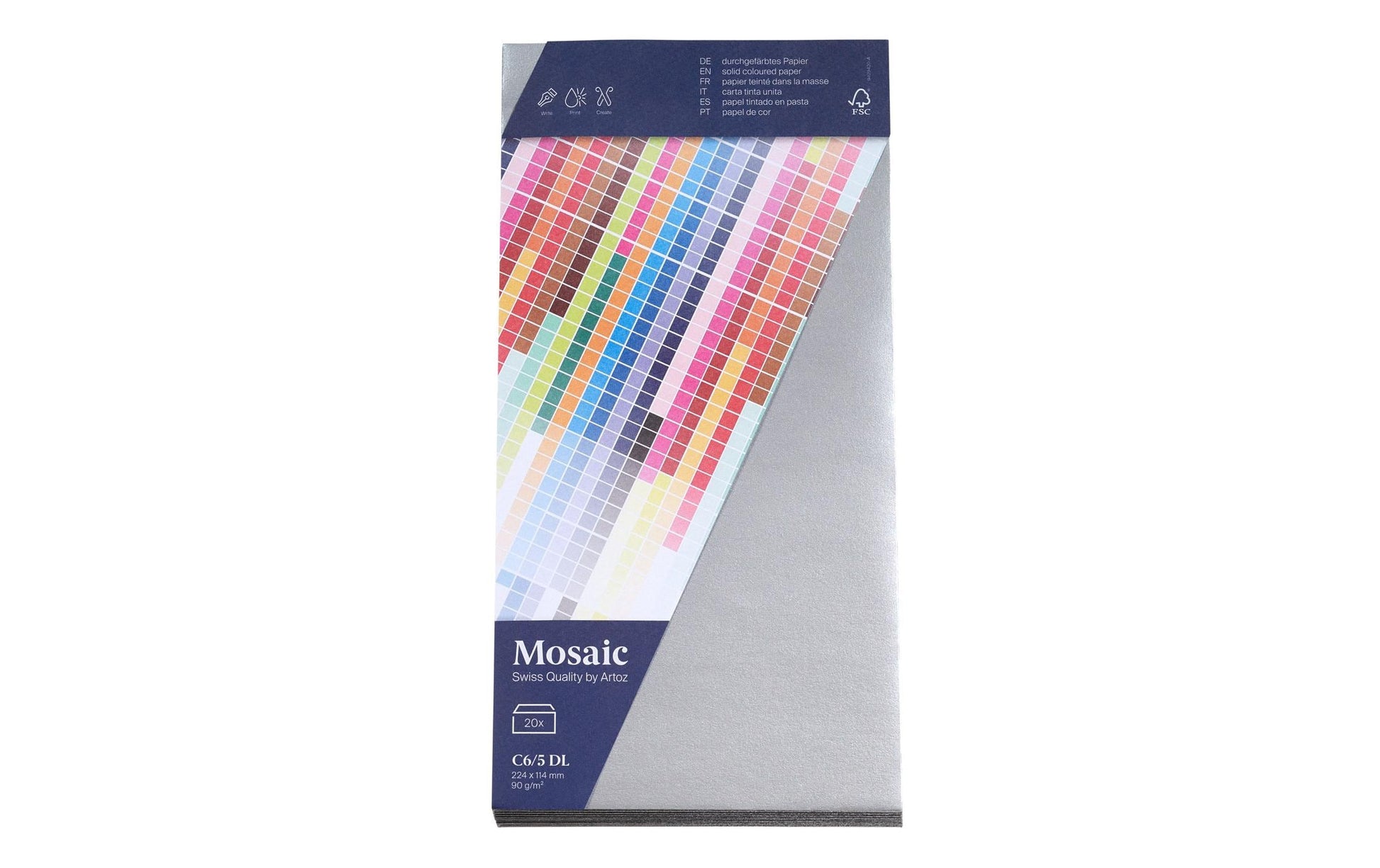 Artoz Couvert C6/5 – ohne Fenster, Papier, Silber, 90 g/m², FSC, 20 Stk.