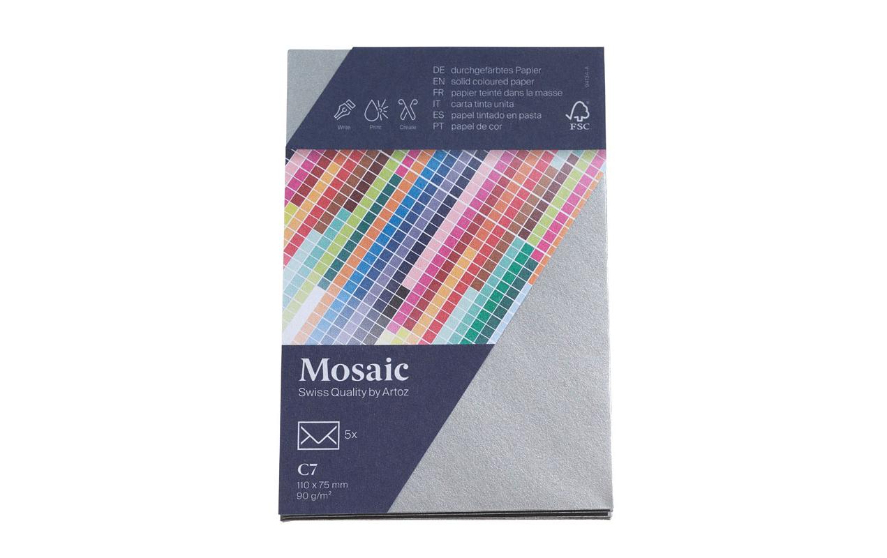 Artoz Couvert C7 – ohne Fenster, Papier, Silber, 90 g/m², FSC, 5 Stk.