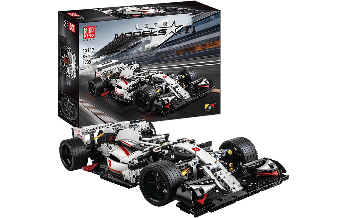 Mould king Rennwagen F1-White 3D-Puzzle – 1235-teilig – 22 × 10 × 50 cm – ab 8 J. – ABS, Weiss