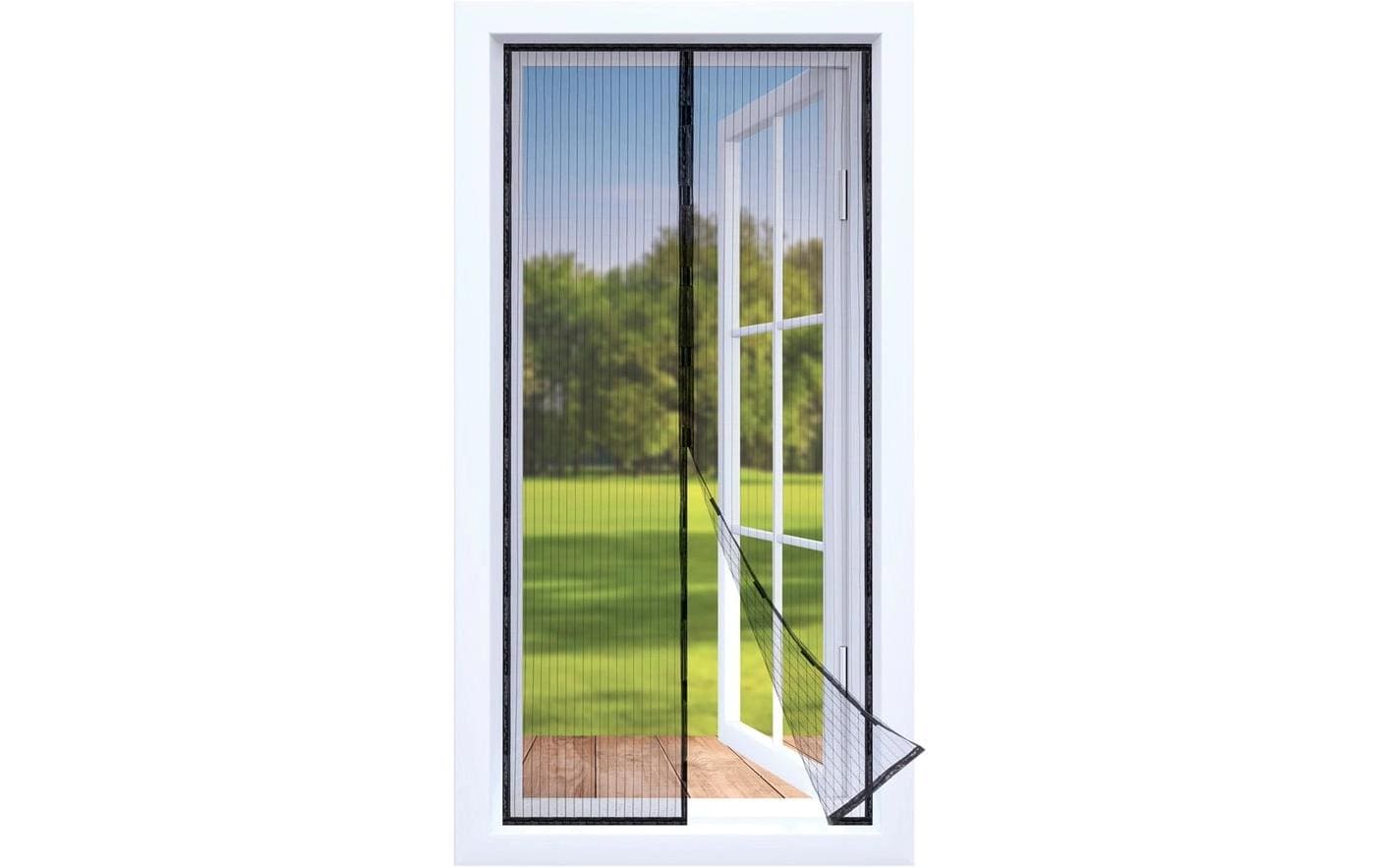 EASYmaxx Magic Klick Insektenschutznetz – 100 × 210 cm – schwarz – für Insekten