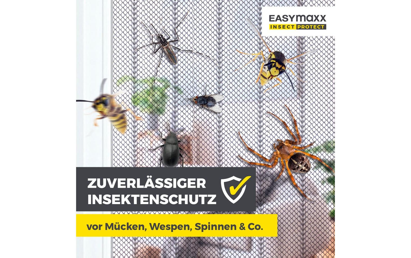 EASYmaxx Magic Klick Insektenschutznetz – 100 × 210 cm – schwarz – für Insekten